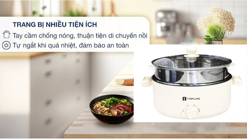 Nồi lẩu nướng hấp đa năng Tapuho TMP28 - Hàng chính hãng