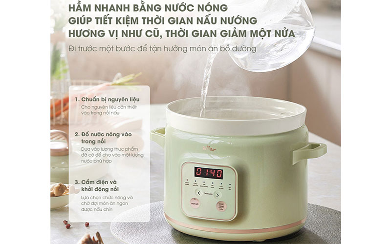 Nồi nấu chậm Bear SB-NNC20 - Hàng chính hãng