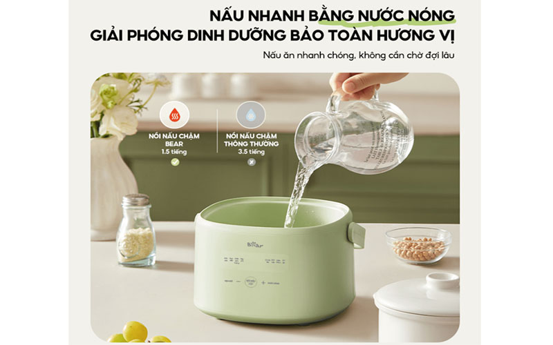 Nồi nấu chậm Bear SC-4H10E - Hàng chính hãng