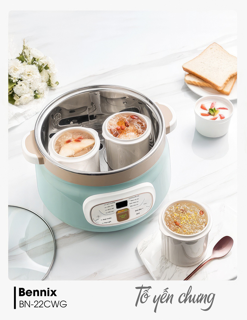 Nồi nấu chậm đa năng Bennix BN-22CWG  - Hàng chính hãng