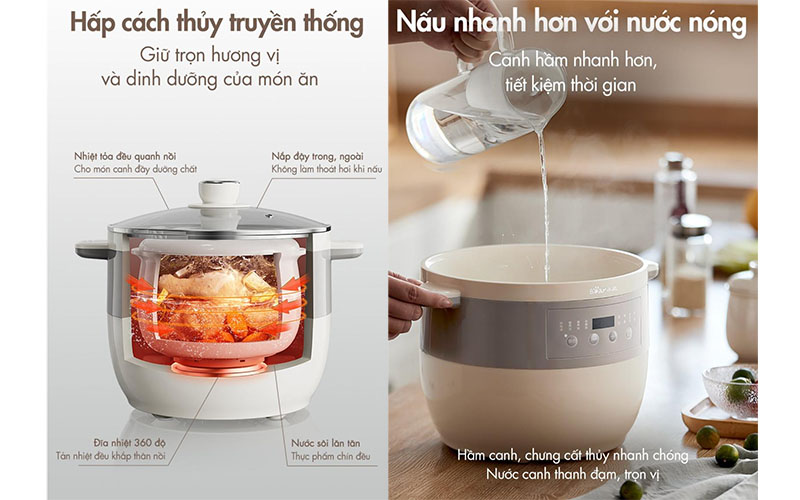 Nồi nấu chậm đa năng Bear DDZ-B25Q3 - Hàng chính hãng