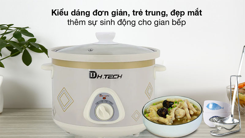 Nồi nấu chậm điện H.TECH HTSC-2.5S - Hàng chính hãng