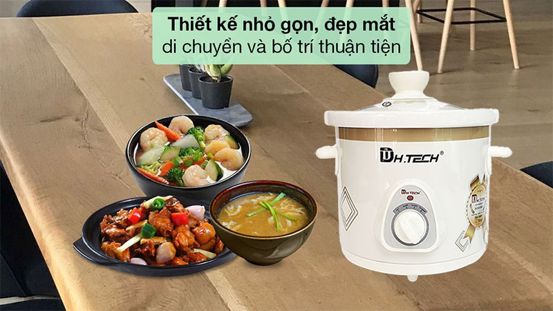 Nồi nấu chậm điện H.TECH HTSC-1.5S - Hàng chính hãng