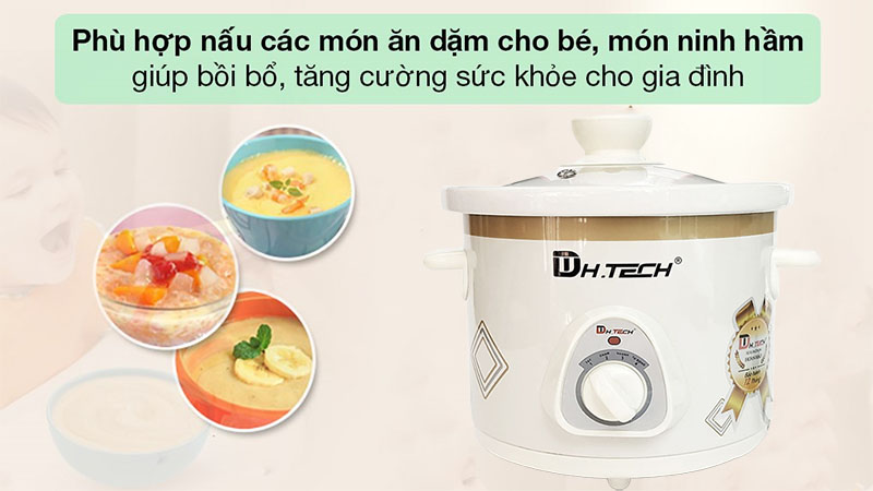 Nồi nấu chậm điện H.TECH HTSC-1.5S - Hàng chính hãng
