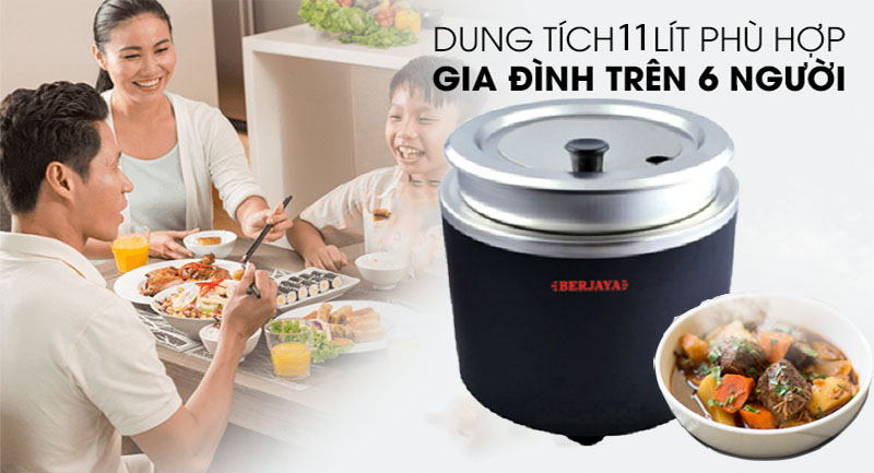 Nồi nấu súp dùng điện Berjaya BJY-11SK-BK - Hàng chính hãng
