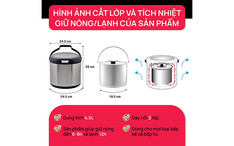 Nồi ủ giữ nhiệt La gourmet 326065 - Hàng chính hãng