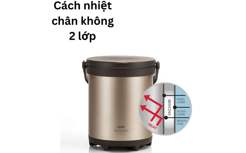 Nồi ủ Thermos TCRA-6000-GL - Hàng chính hãng