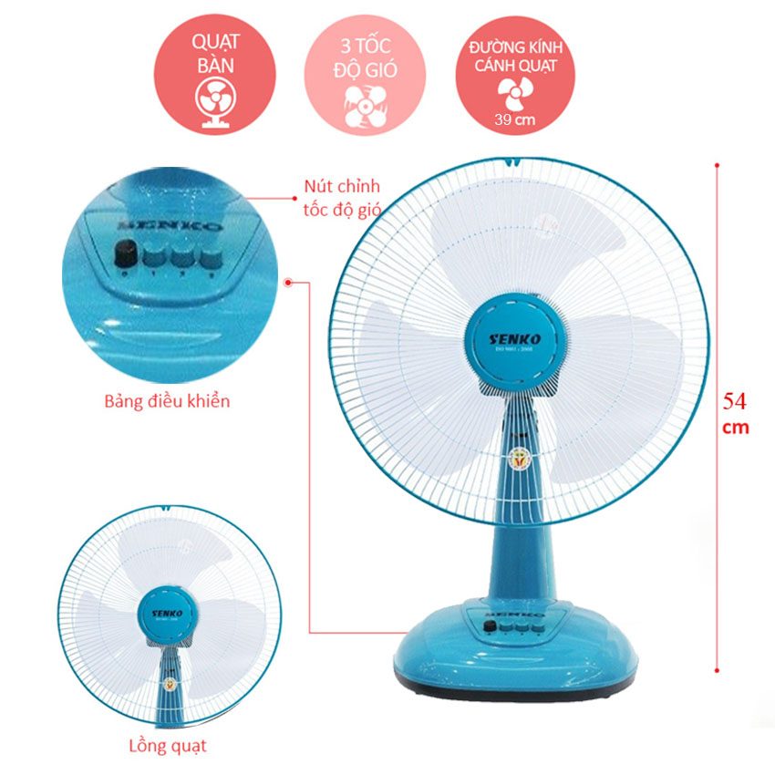 Quạt bàn Senko B1610 - Hàng chính hãng