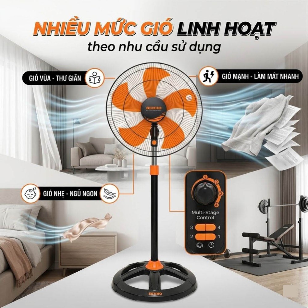 Quạt điện đứng Senko DCN1801-75W - Hàng chính hãng
