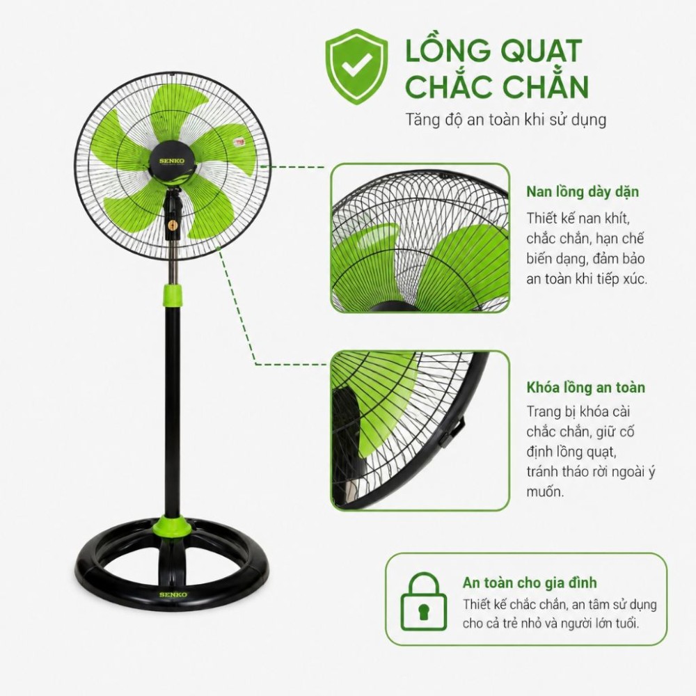 Quạt điện đứng Senko DCN1801-75W - Hàng chính hãng