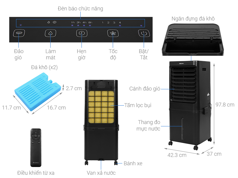 Quạt điều hòa không khí Gree KSWK-4001DgL - Hàng chính hãng