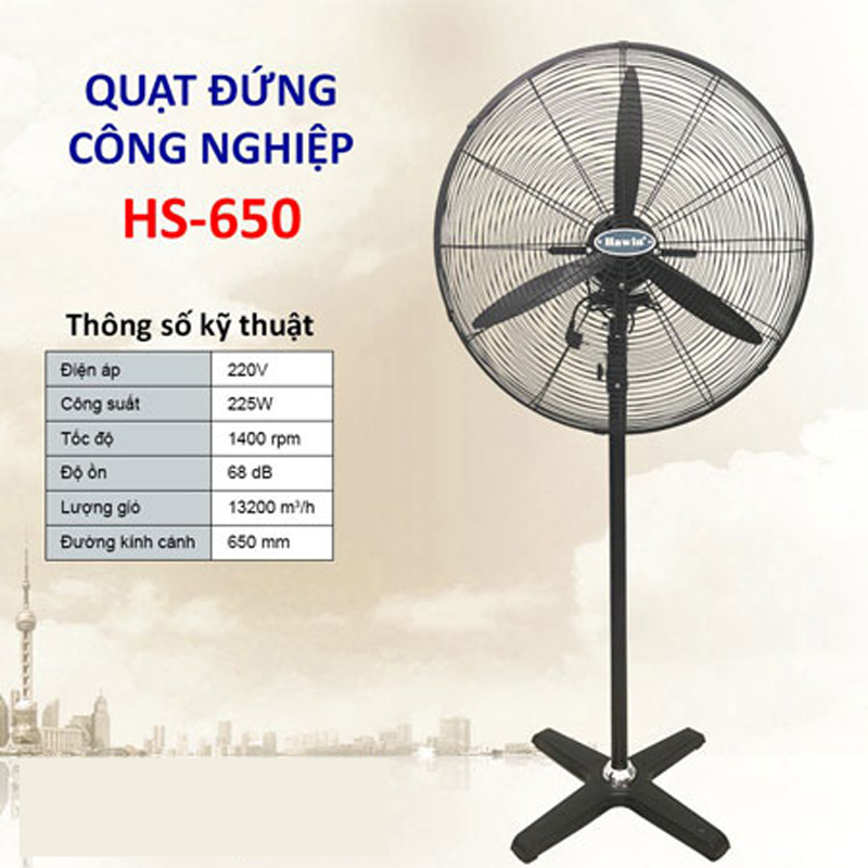 Quạt đứng công nghiệp Hawin HS650 - Hàng chính hãng