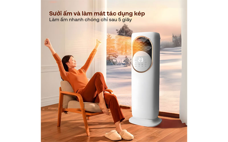 Quạt làm mát, sưởi ấm và tạo ẩm 4 mùa Fujihome AC01 - Hàng chính hãng