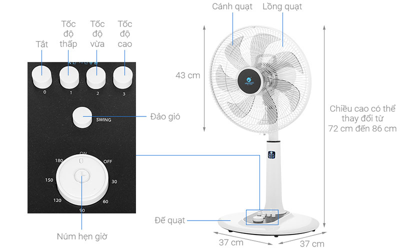Quạt lửng Hawonkoo FAH-010 - Hàng chính hãng