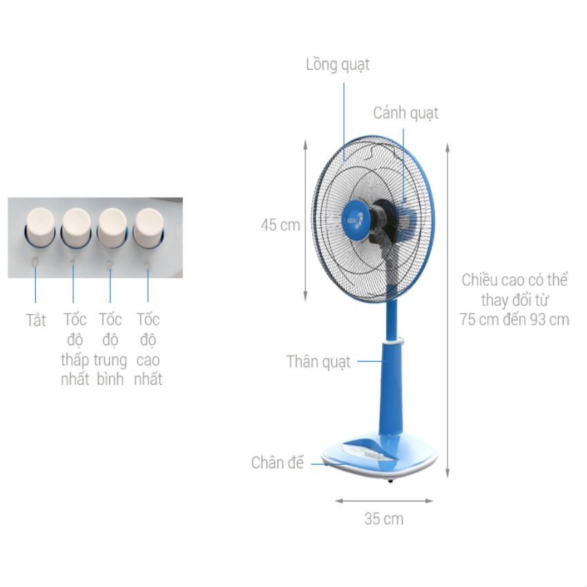 Quạt lửng Asia A16018 - Hàng chính hãng