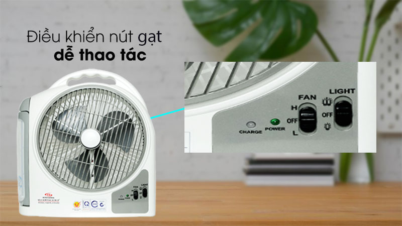 Quạt sạc tích điện Honjianda HJD-FL 213LED (1 Bình 6V-5Ah) - Hàng chính hãng