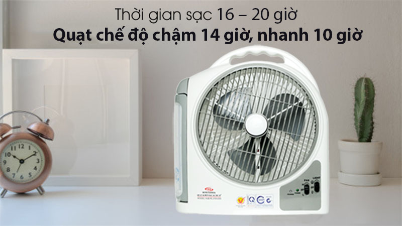 Quạt sạc tích điện Honjianda HJD-FL 213LED (2 Bình 6V-5Ah) - Hàng chính hãng
