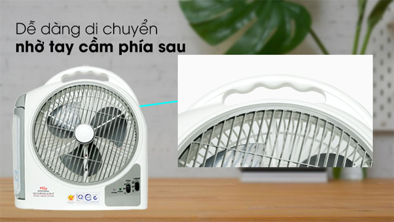 Quạt sạc tích điện Honjianda HJD-FL 213LED (2 Bình 6V-5Ah) - Hàng chính hãng