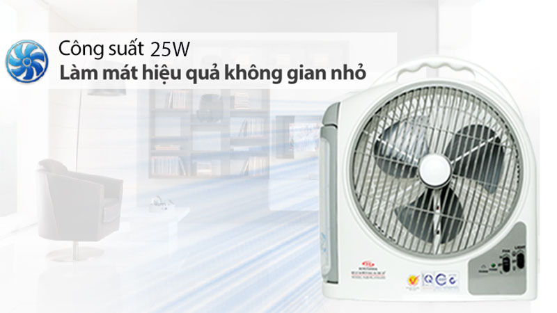 Quạt sạc tích điện Honjianda HJD-FL 213LED (2 Bình 6V-5Ah) - Hàng chính hãng