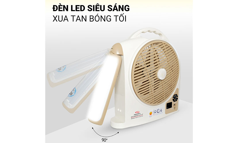 Quạt sạc tích điện Honjianda HJD-FL 223LED (1 Bình 6V5Ah) - Hàng chính hãng