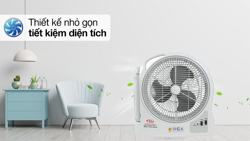 Quạt sạc tích điện Honjianda HJD-FL 313LED (1 Bình 6V5Ah) - Hàng chính hãng