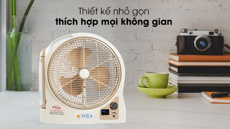 Quạt sạc tích điện Honjianda HJD-FL 323LED (1 Bình 6V5Ah) - Hàng chính hãng