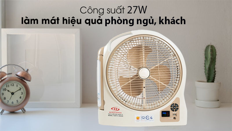Quạt sạc tích điện Honjianda HJD-FL 323LED (1 Bình 6V5Ah) - Hàng chính hãng