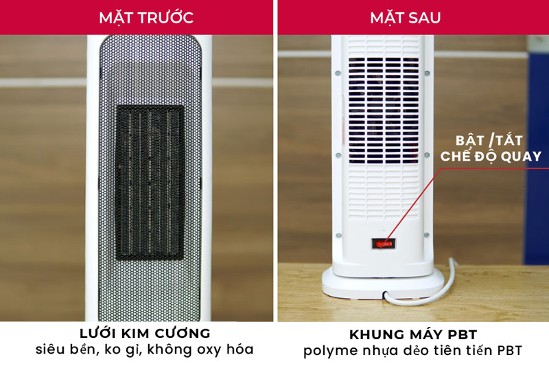Quạt sưởi gốm để bàn Fujihome FH1000 - Hàng chính hãng