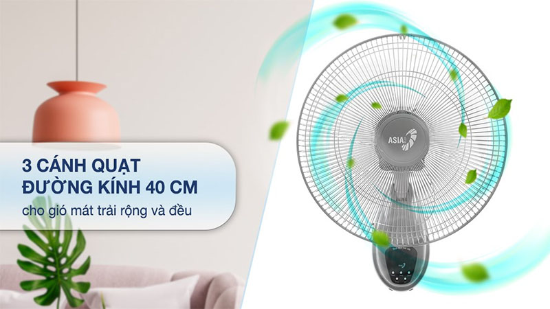Quạt treo tường Asia VY377092 - Hàng chính hãng
