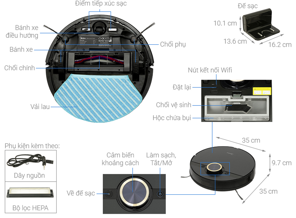 Robot hút bụi Midea M7 PRO - Hàng chính hãng