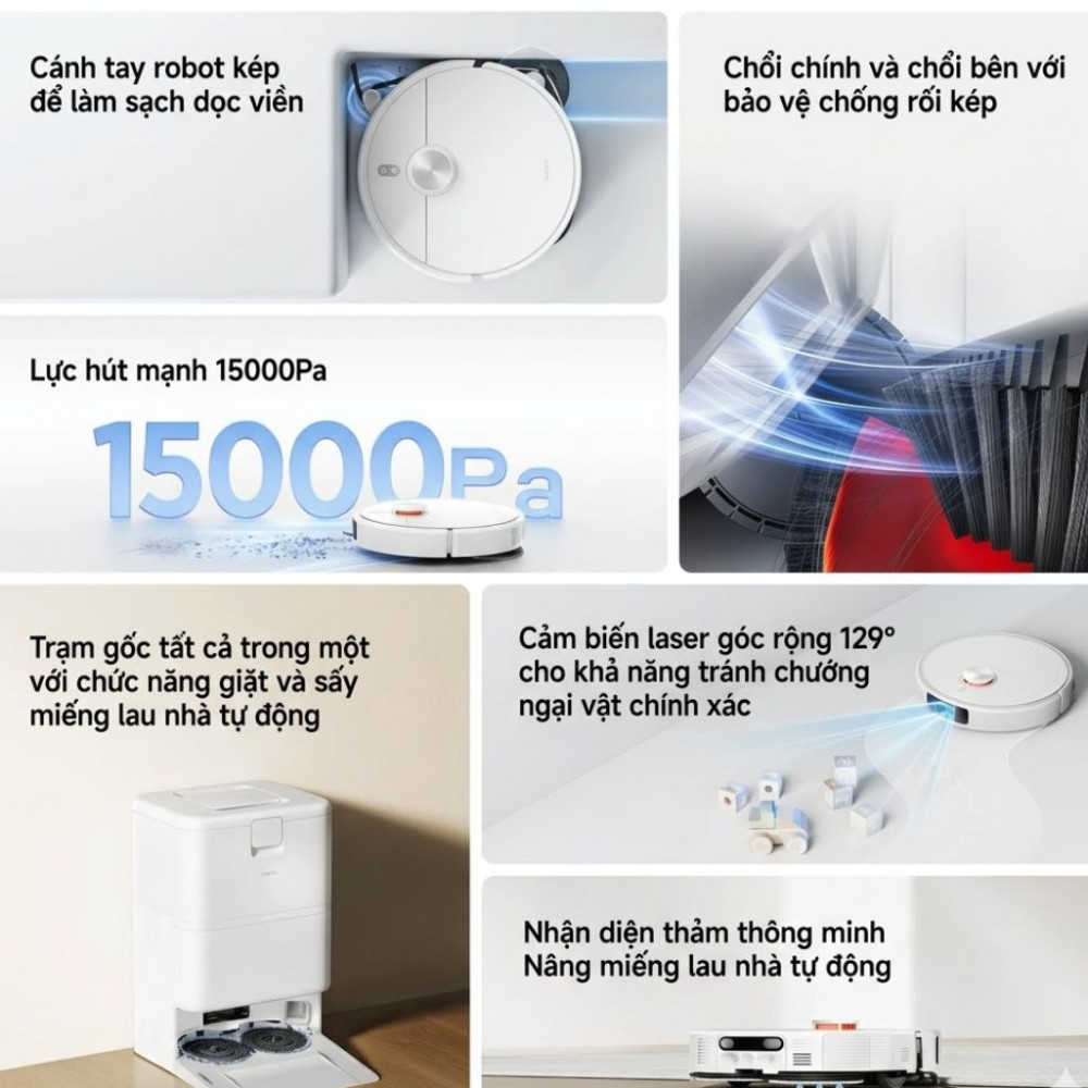 Robot hút bụi lau nhà Xiaomi H50 PRO EU BHR089NEU - Hàng chính hãng