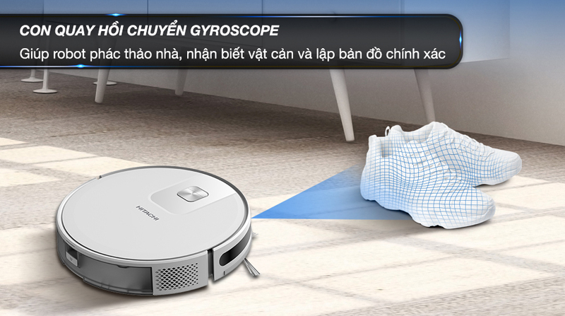 Robot hút bụi lau nhà Hitachi RV-X15N - Hàng chính hãng