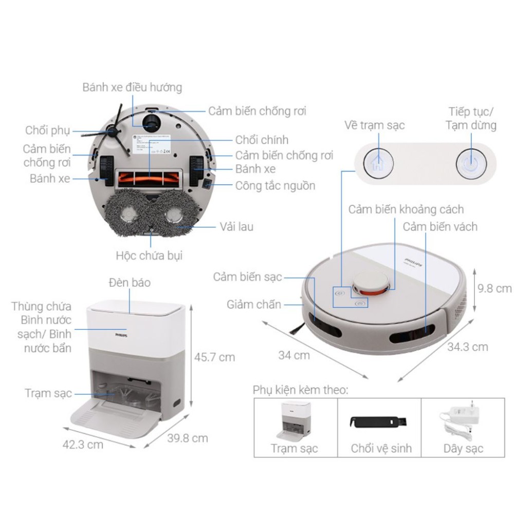 Robot hút bụi lau nhà Philips XU6500/82  - Hàng chính hãng