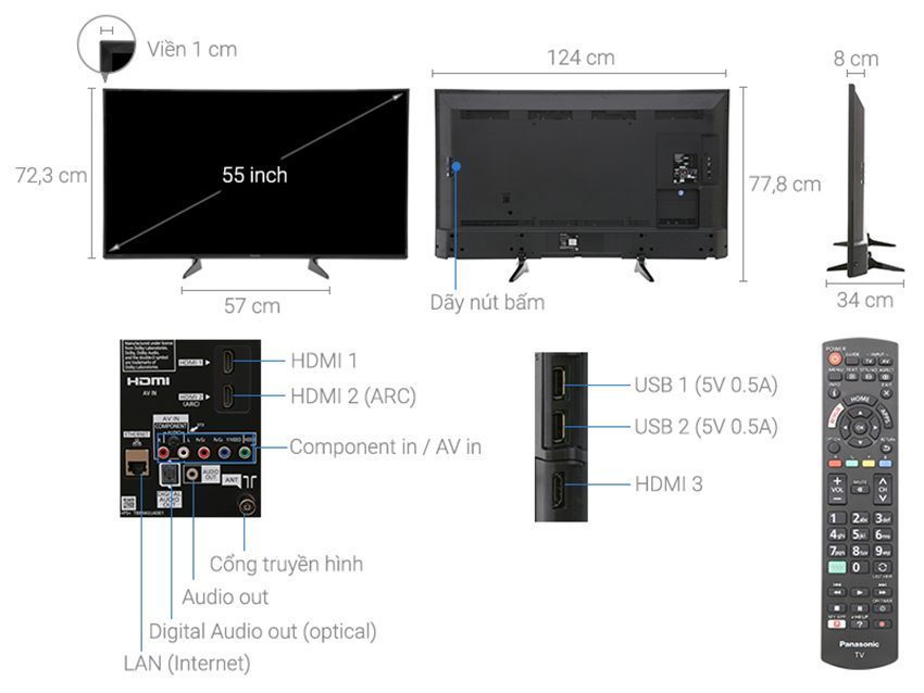 Smart Tivi Panasonic TH-55ES600V - Hàng chính hãng