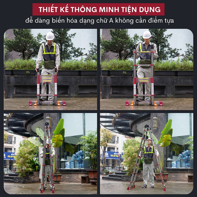 Thang inox rút gọn chữ A Fujihome TLA08IR - Hàng chính hãng