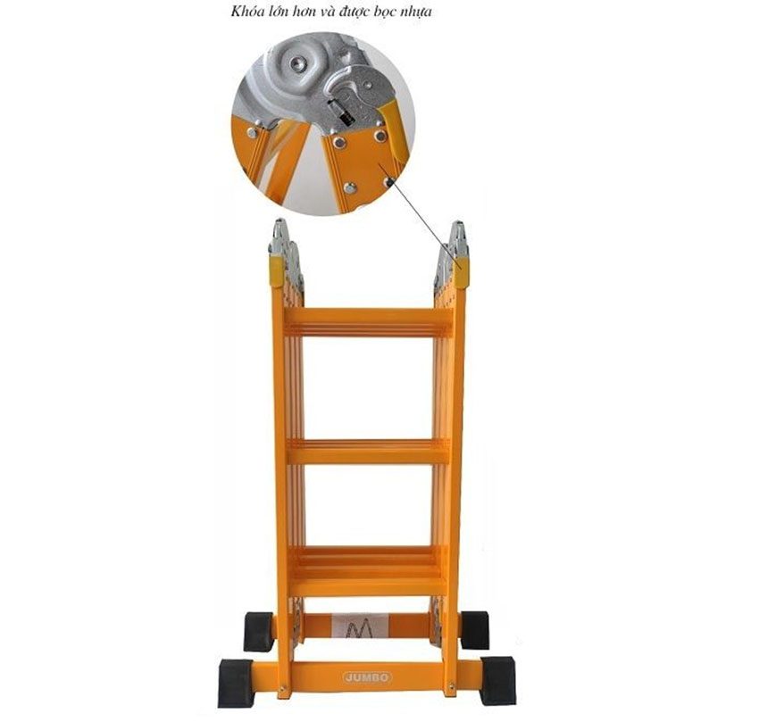 Thang nhôm gấp 4 đoạn Jumbo B303  - Hàng chính hãng