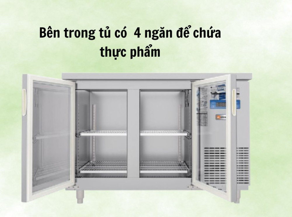 Tủ bàn mát quạt gió Unibar 2 cánh mở kính UB-2MK1275 - Hàng chính hãng