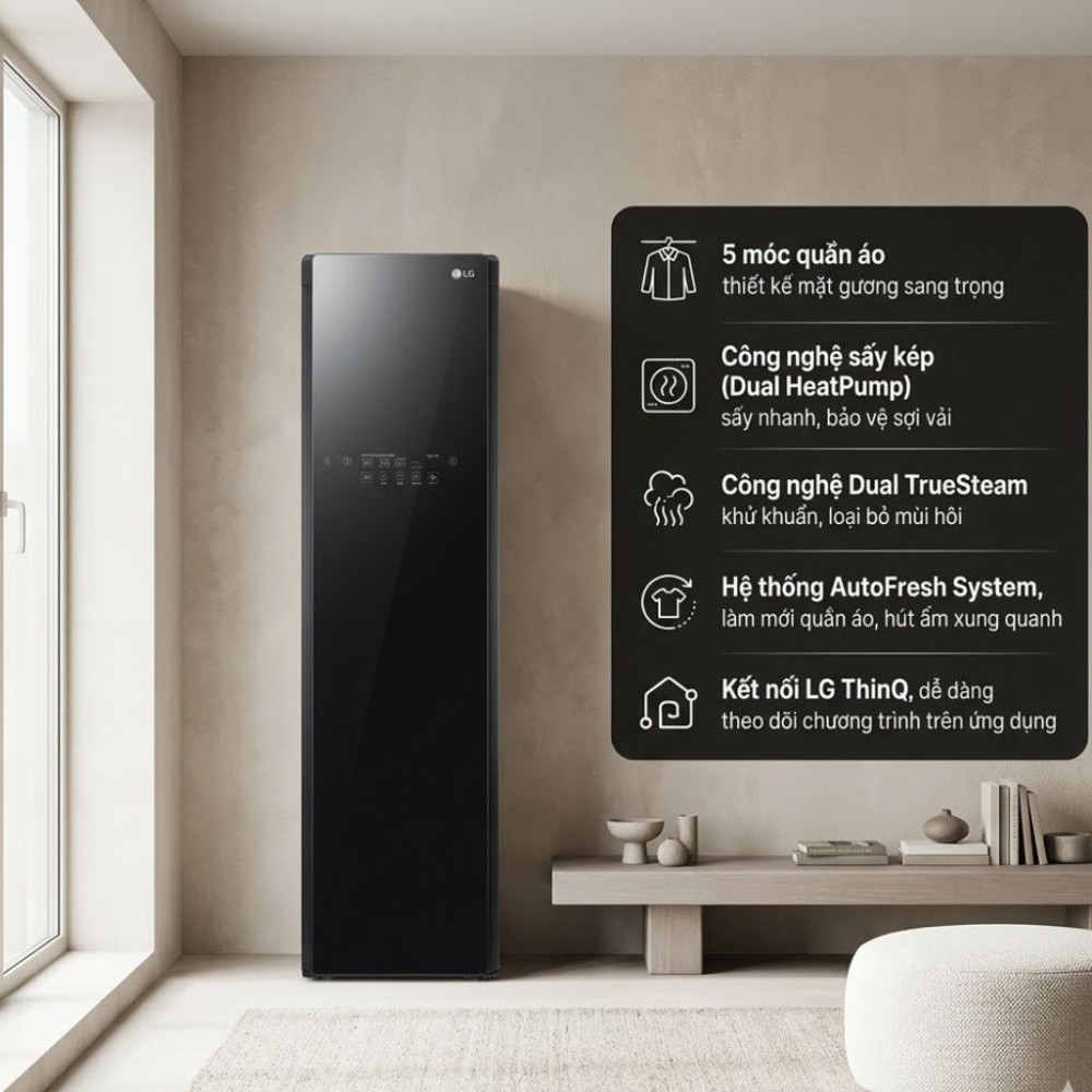 Tủ chăm sóc quần áo thông minh LG Styler SC5GMR80H - Hàng chính hãng