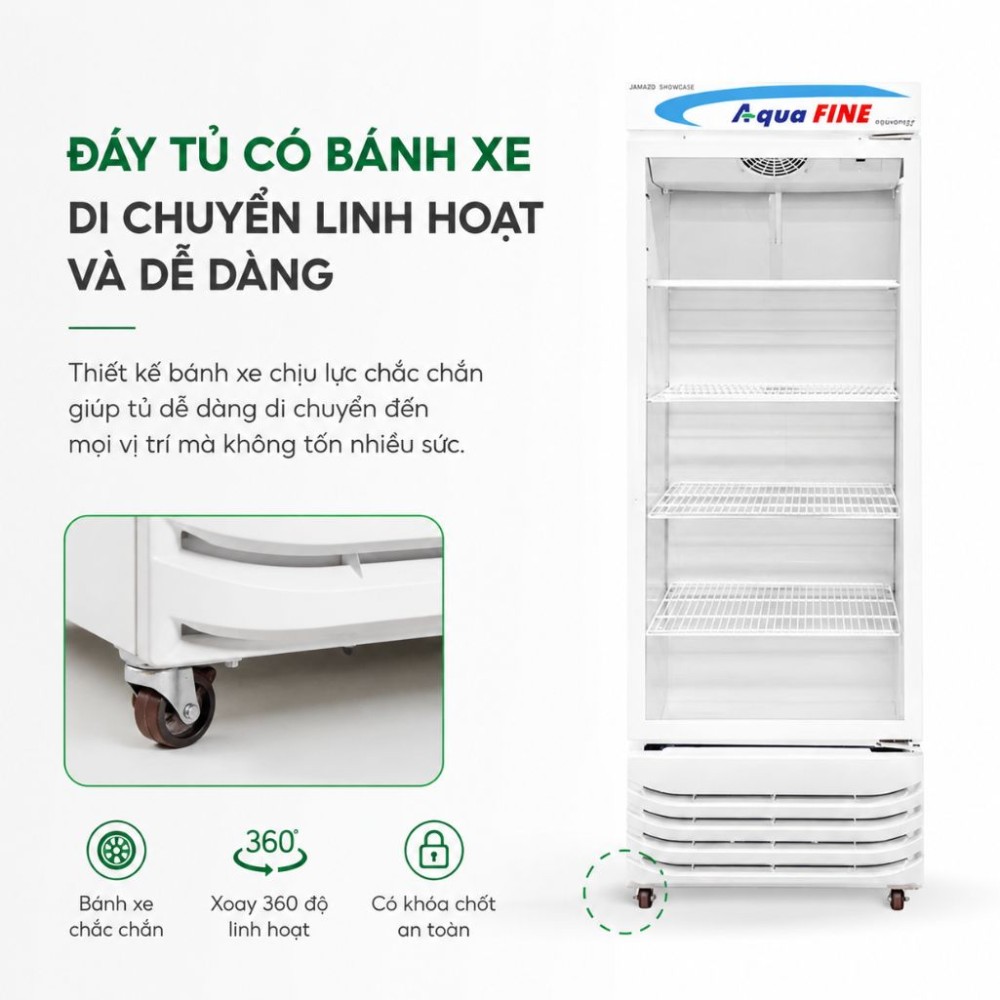 Tủ đông đứng AquaFine JW-470RF - Hàng chính hãng