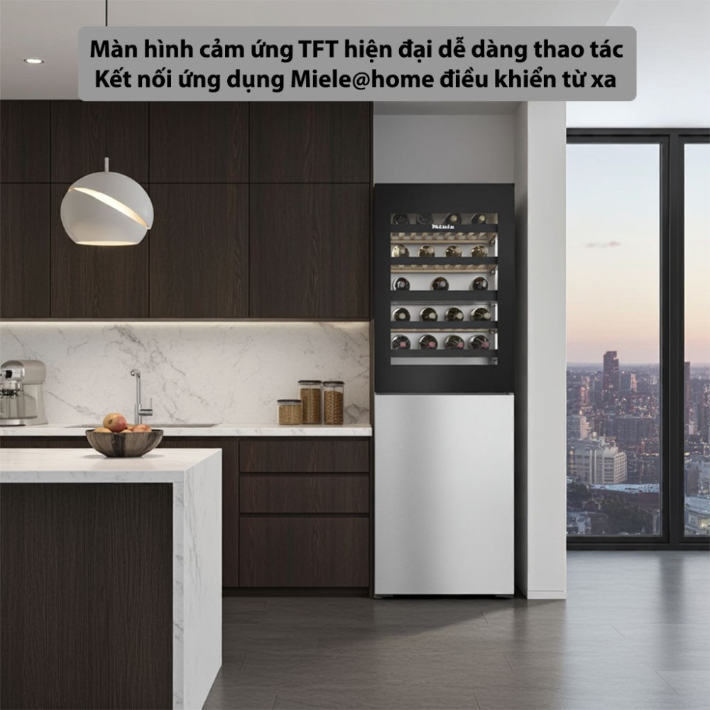 Tủ đông kết hợp tủ rượu 287 lít Miele KWNS-4784DE - Hàng chính hãng