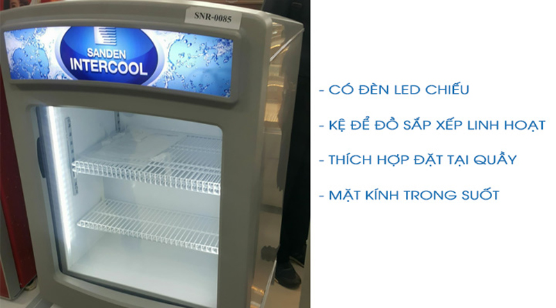 Tủ đông mini cánh kính Sanden SNR-0085 - Hàng chính hãng
