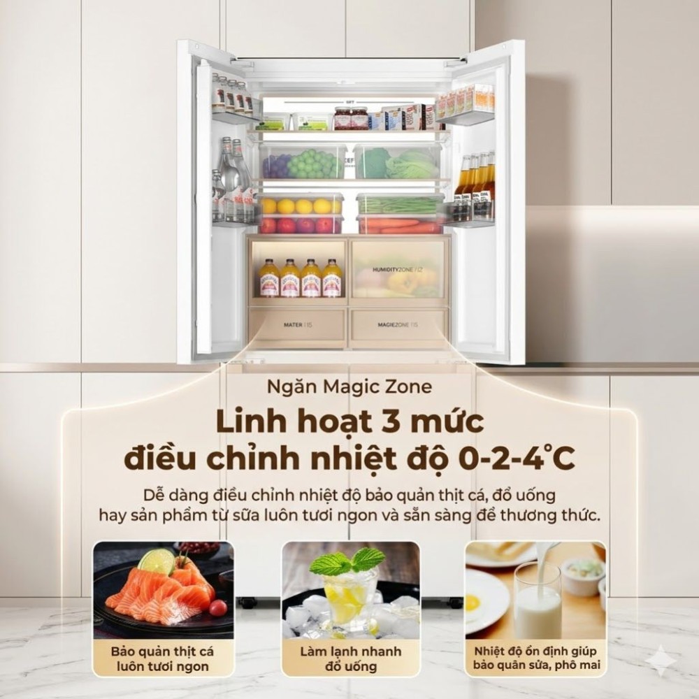 Tủ lạnh Aqua Inverter 512 lít AQR-MA585XA(MC)U1 - Hàng chính hãng