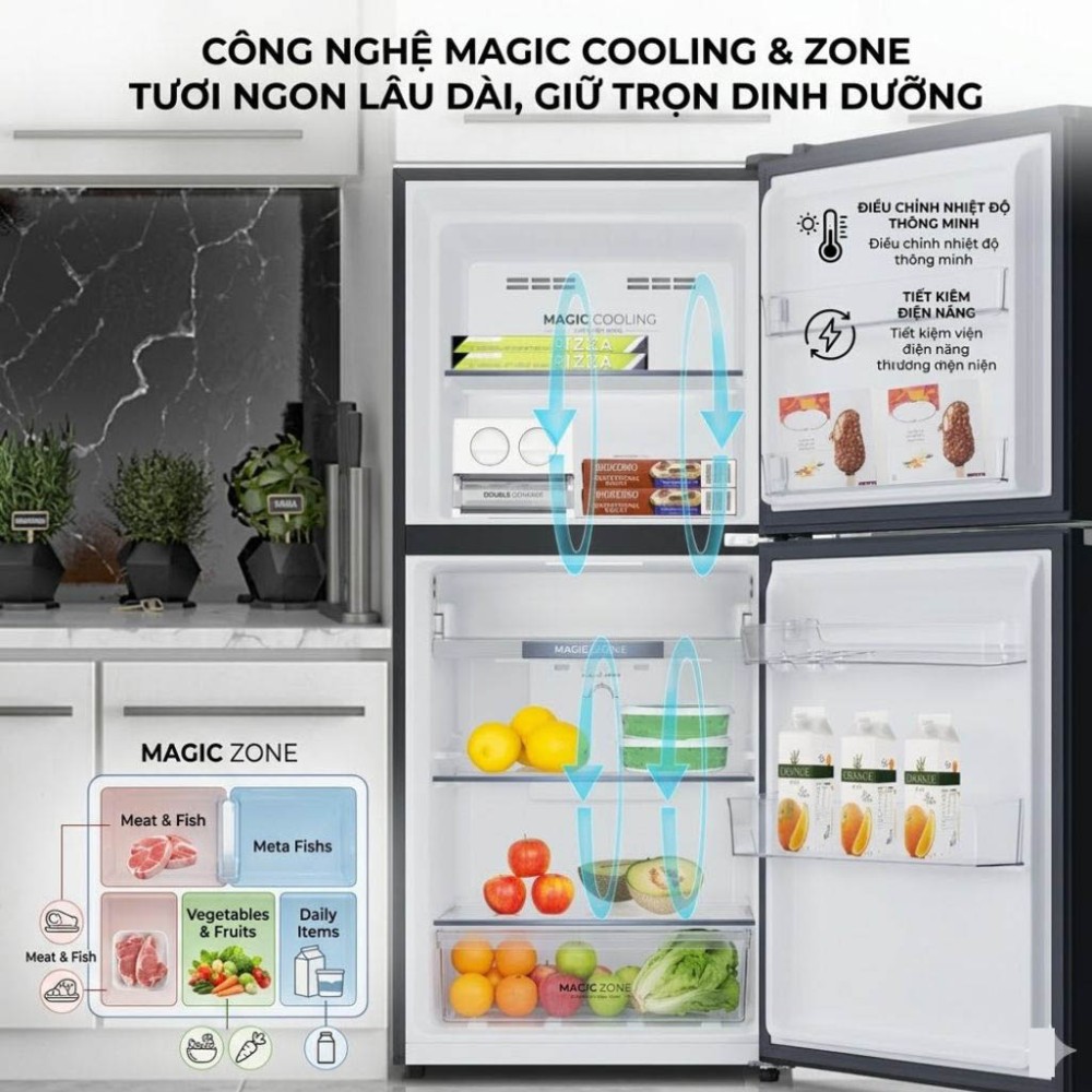 Tủ lạnh Aqua Inverter 236 lít AQR-T265FA(LB) - Hàng chính hãng