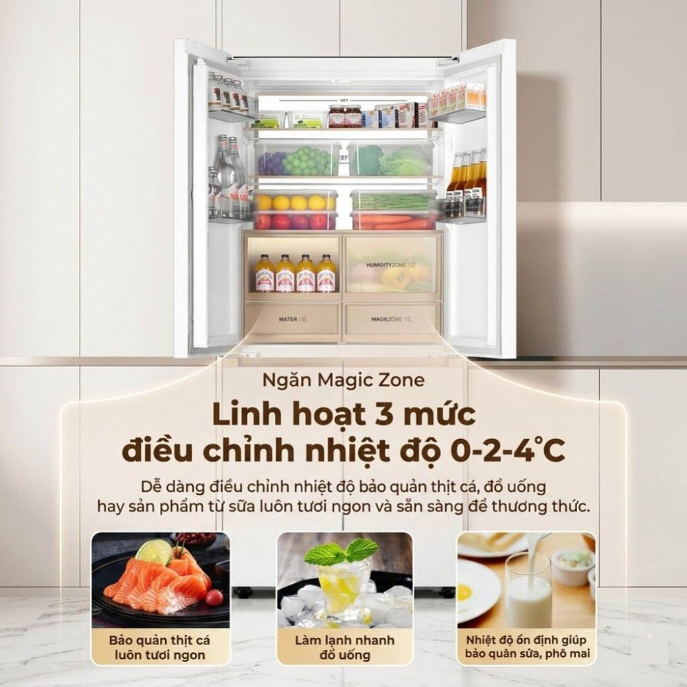 Tủ lạnh Aqua Inverter 515 lít AQR-MA590XA(MC)U1 - Hàng chính hãng