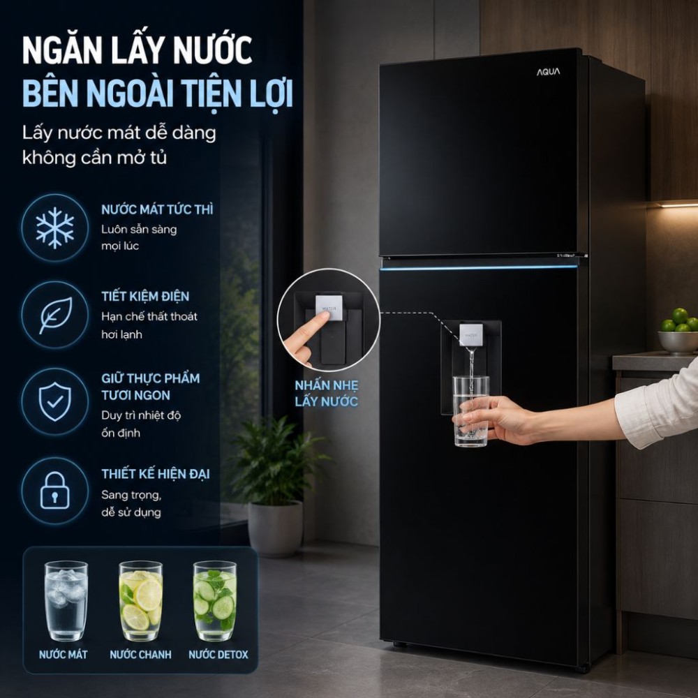 Tủ lạnh Aqua Inverter 283 lít AQR-T305FA(LB) - Hàng chính hãng