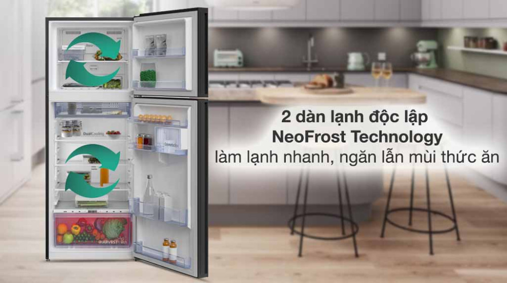Tủ lạnh Beko inverter 375 lít RDNT401E50VZHFSGB - Hàng chính hãng