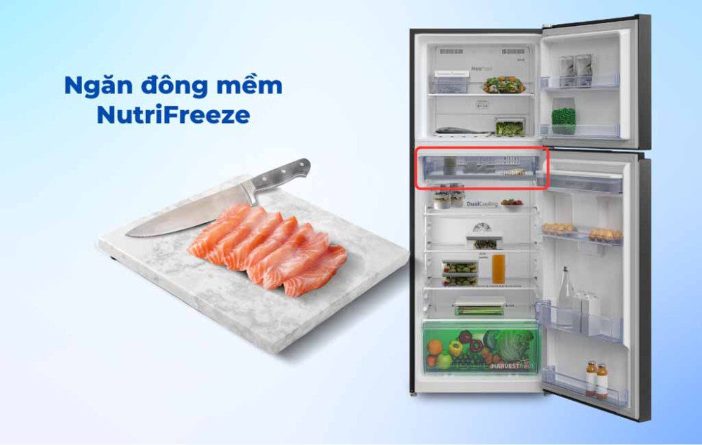 Tủ lạnh Beko inverter 375 lít RDNT401E50VZHFSGB - Hàng chính hãng