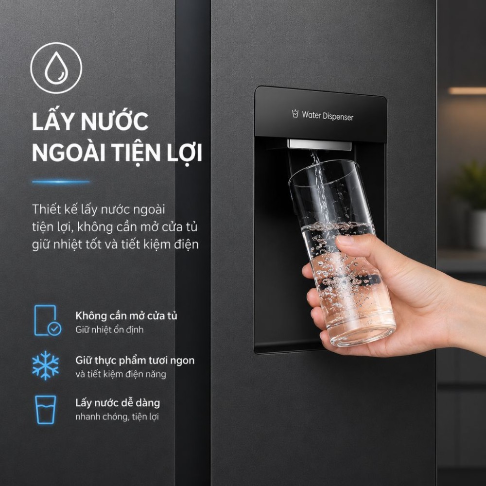 Tủ lạnh Hisense inverter 544 lít RS708N4EBN - Hàng chính hãng