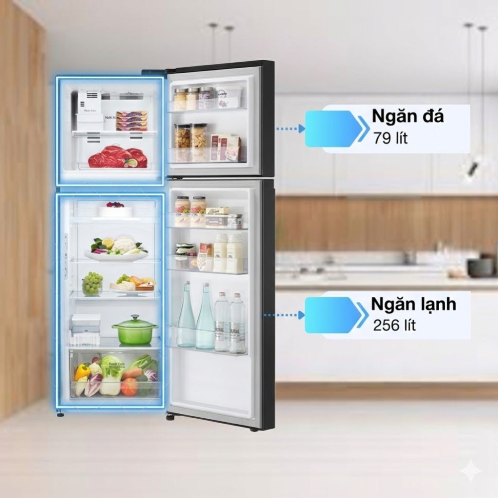 Tủ lạnh LG Inverter 335 lít LTB33BLMA - Hàng chính hãng