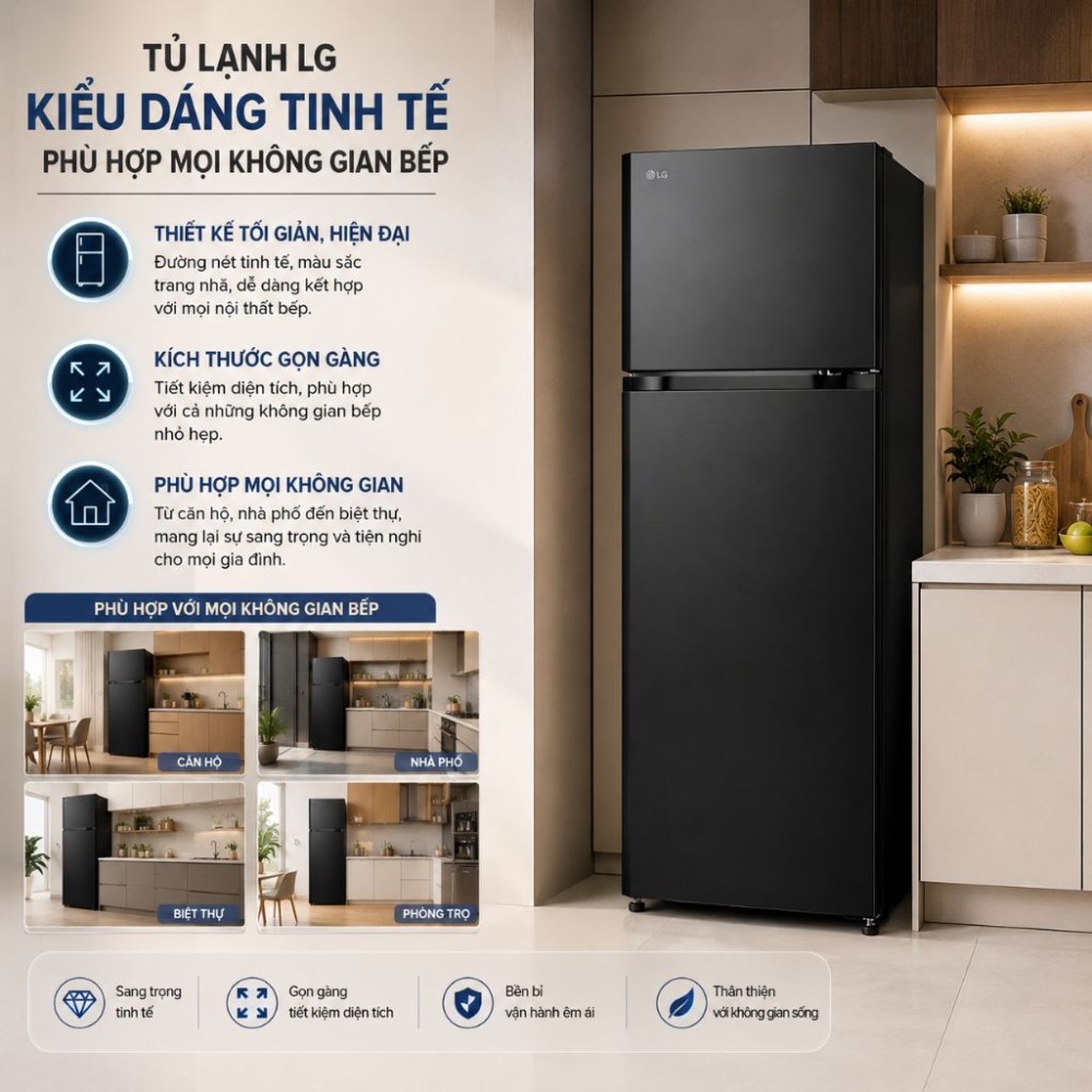 Tủ lạnh LG Inverter 266 lít T26BG - Hàng chính hãng